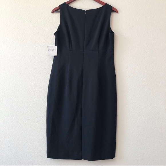 NWT! Kasper Sleeveless Sheath Career Dress Black 6 - Picture 5 of 6